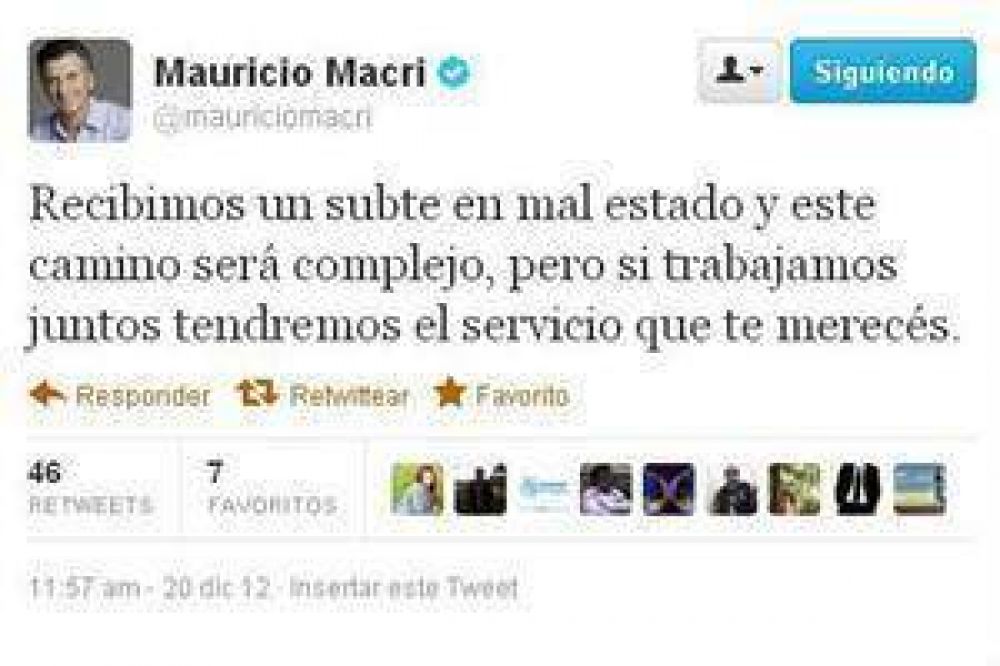 Macri: "Recibimos un subte en mal estado y el camino ser� complejo"