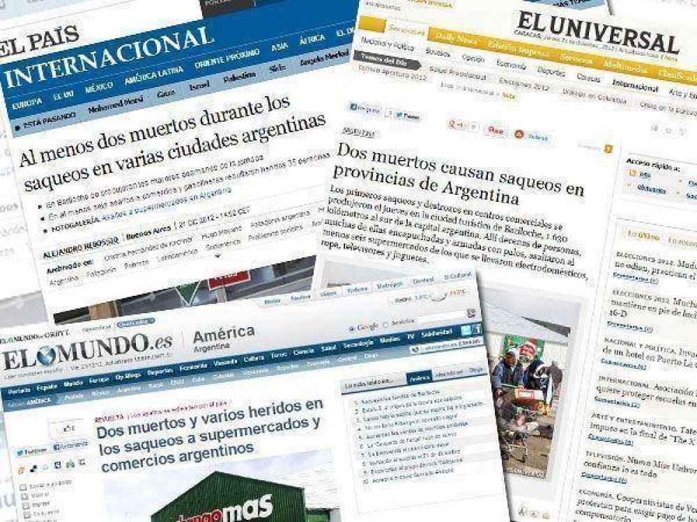 Argentina vuelve a ser noticia en el exterior por la escalada de saqueos