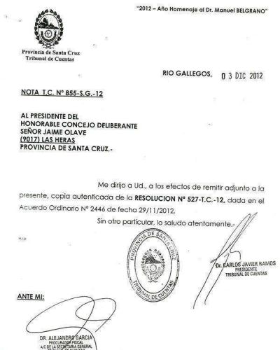 Cuestiones de N�meros: El Tribunal de Cuentas intim� a funcionarios municipales y legislativos de Las Heras
