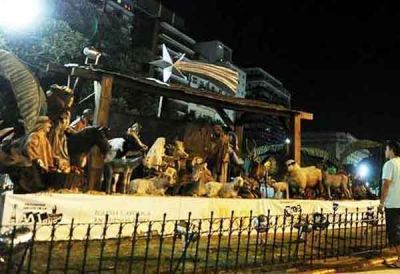 Pesebre gigante en la Avenida de Mayo