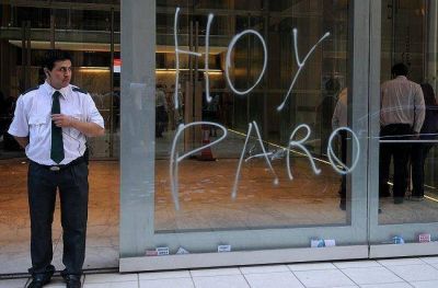 El gremio bancario en huelga este jueves