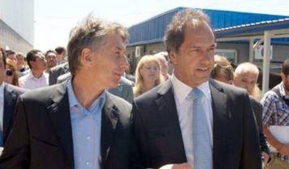 Macri y Scioli juntos en inauguraci�n de planta de residuos en San Mart�n