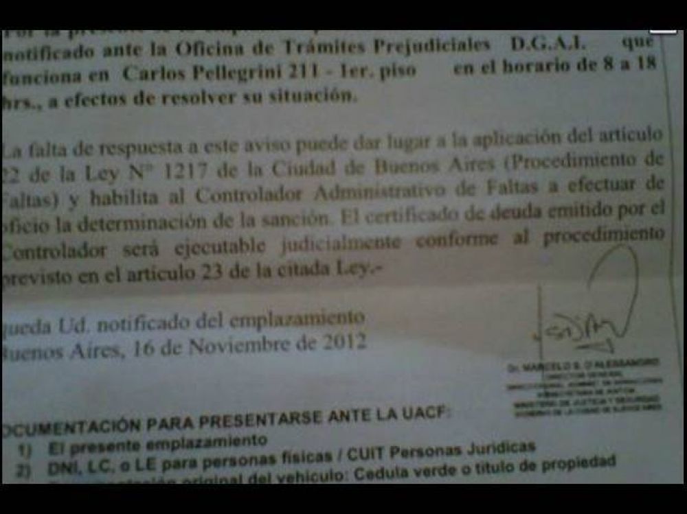 Macri envi� intimaciones masivas a vecinos de Diamante por infracciones de tr�nsito falsas 