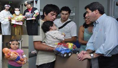 La alegr�a de los Reyes en el Hospital de Ni�os	