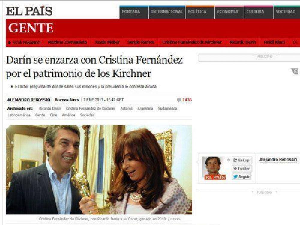 Continan las repercusiones por la polmica entre Darn y Cristina Kirchner