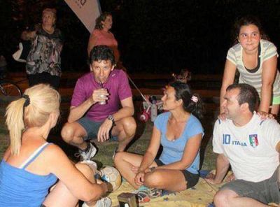 Gustavo Posse visit� el Paseo de Bicicletas Nocturno en Acassuso