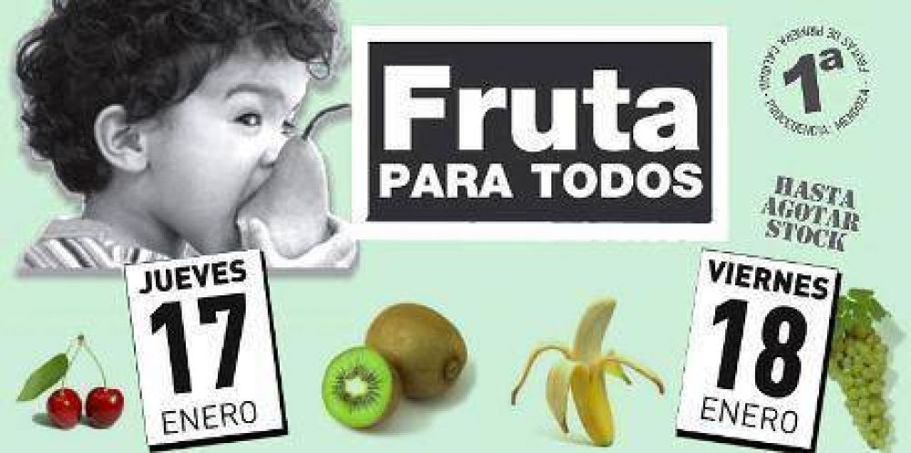 "Fruta para Todos" llega maana a La Plata, Berisso y Ensenada