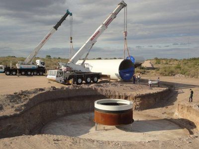 Concluy� la primera etapa de la obra del parque e�lico El Jume