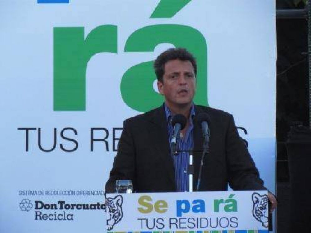 Sergio Massa present� un nuevo programa de separaci�n de residuos para Don Torcuato 