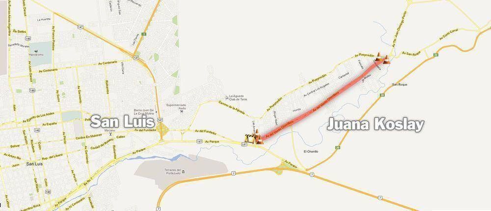Corte parcial en la Ruta 20 durante todo el fin de semana