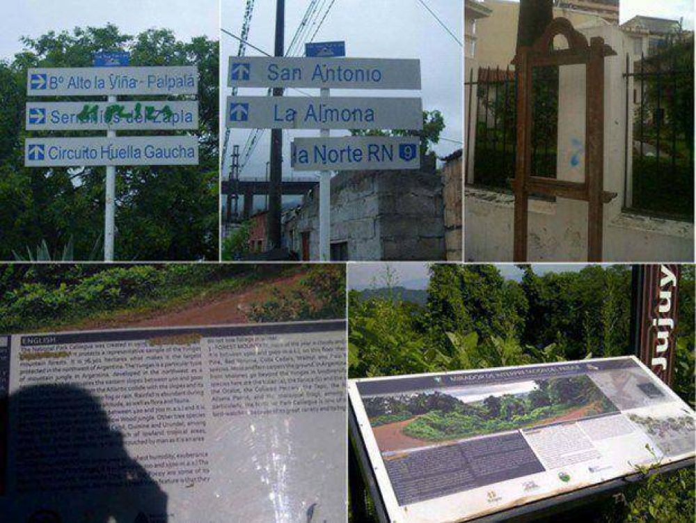 Vandalismo en carteler�a sobre turismo