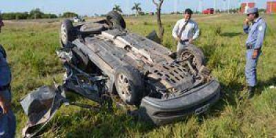 Clorinda: Vuelco de un auto deja el saldo de tres lesionados