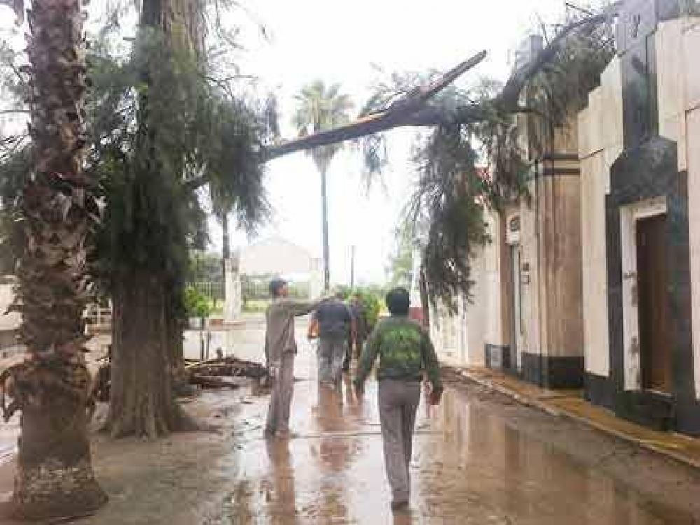 Violento temporal de lluvia y viento azot� a S�enz Pe�a