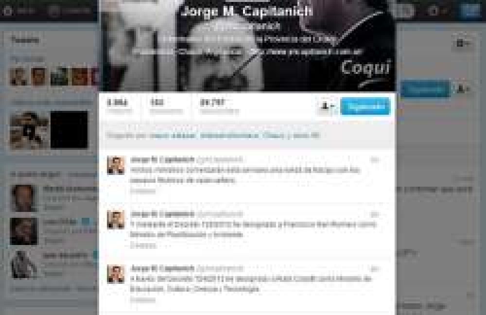 Gesti�n 2.0: Capitanich comunic� cambios por Twitter	