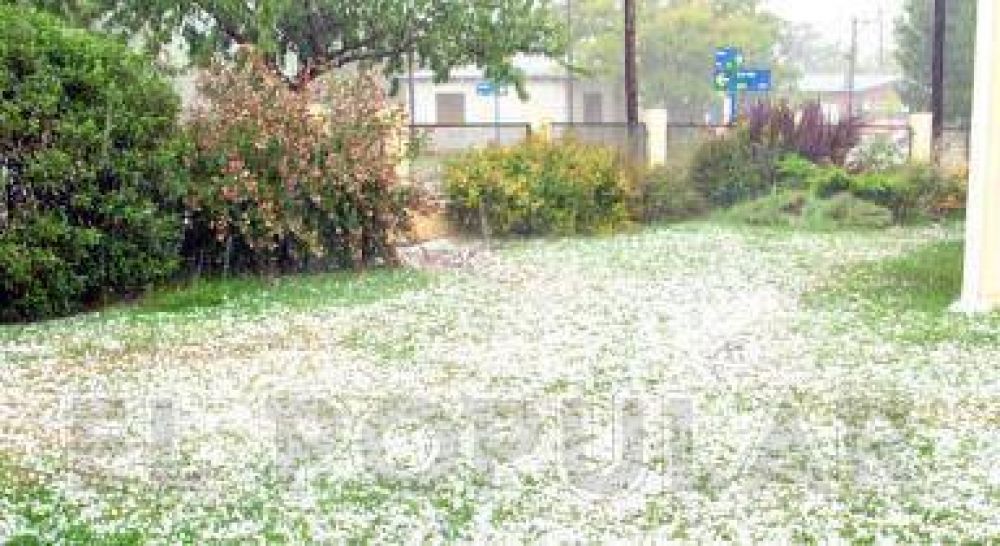 Se produjo un intenso temporal de granizo y lluvia en Laprida