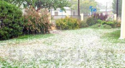 Se produjo un intenso temporal de granizo y lluvia en Laprida