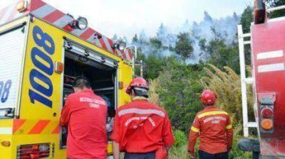 Fuego sin control: 100 brigadistas luchan contra un incendio