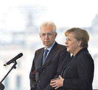 Merkel y Monti negocian cara a cara