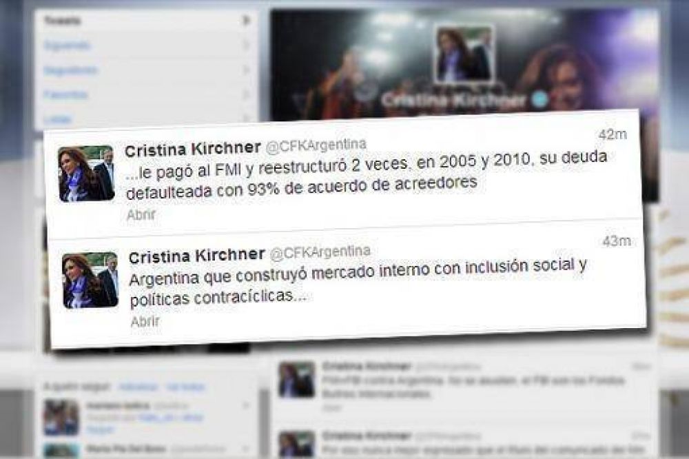 Cristina asegur� que "el enojo del FMI se debe a la cancelaci�n de la deuda"