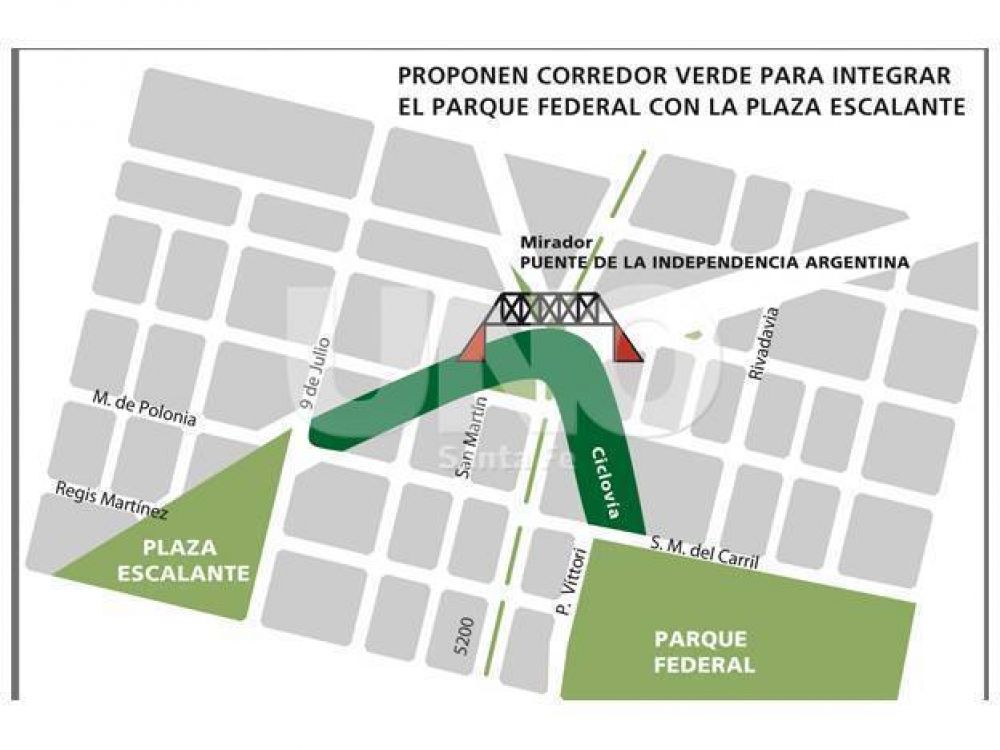 Proponen proyectar un corredor verde para unir el Parque Federal con la Plaza Escalante