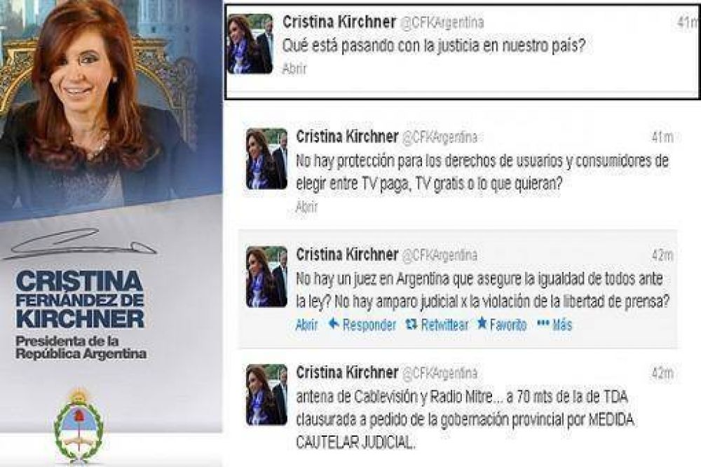 �Qu� est� pasando con la Justicia en nuestro pa�s�, se pregunt� Cristina