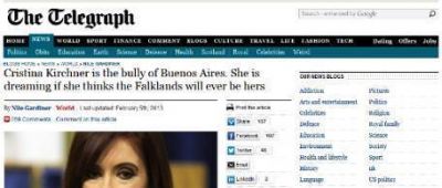 The Telegraph de Londres califica como "matona populista" a Cristina