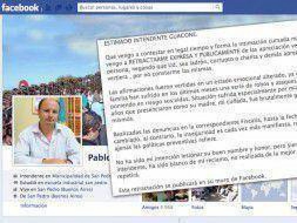 Intendente envi� carta documento a una vecina que lo critic� por Facebook