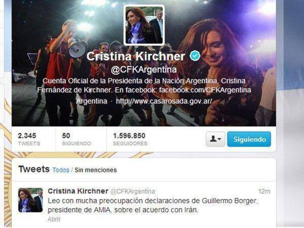 La Presidente cruz� al titular de la AMIA tras su cr�tica al acuerdo firmado con Ir�n