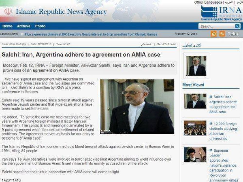 AMIA: el gobierno de Ir�n acus� a Israel de estar vinculado al atentado