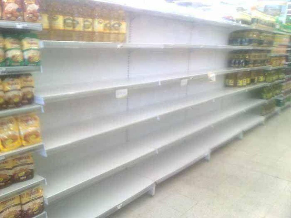 Notorio faltante de mercader�a en supermercados locales
