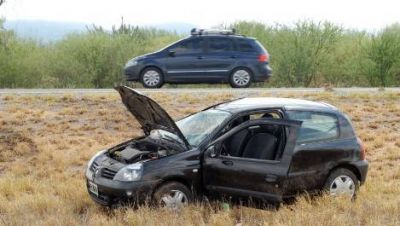 Violento vuelco en ruta 38