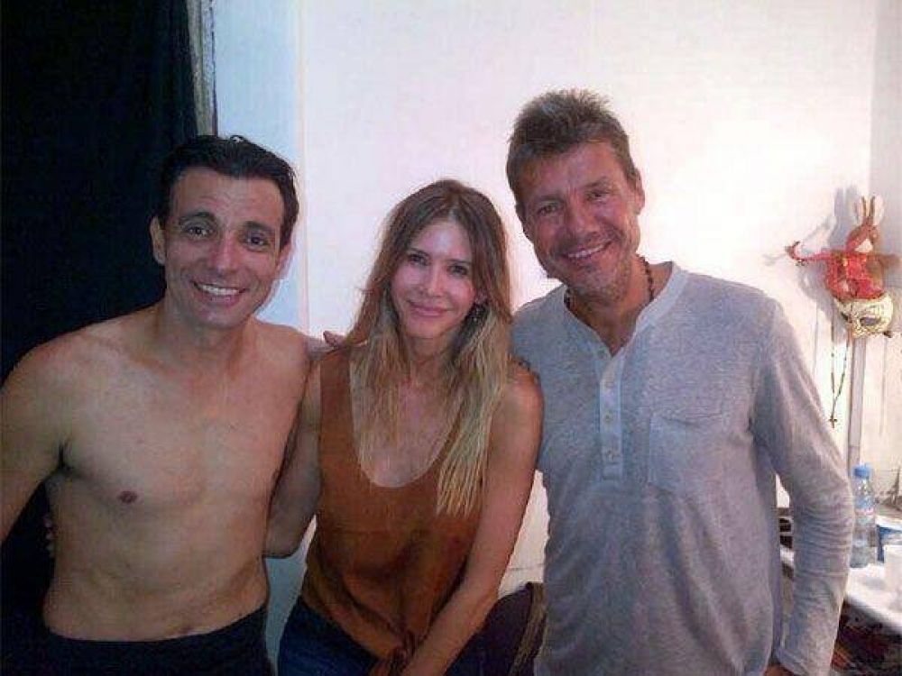Tinelli y Guillermina Vald�s fueron a ver el espect�culo de Mart�n Bossi