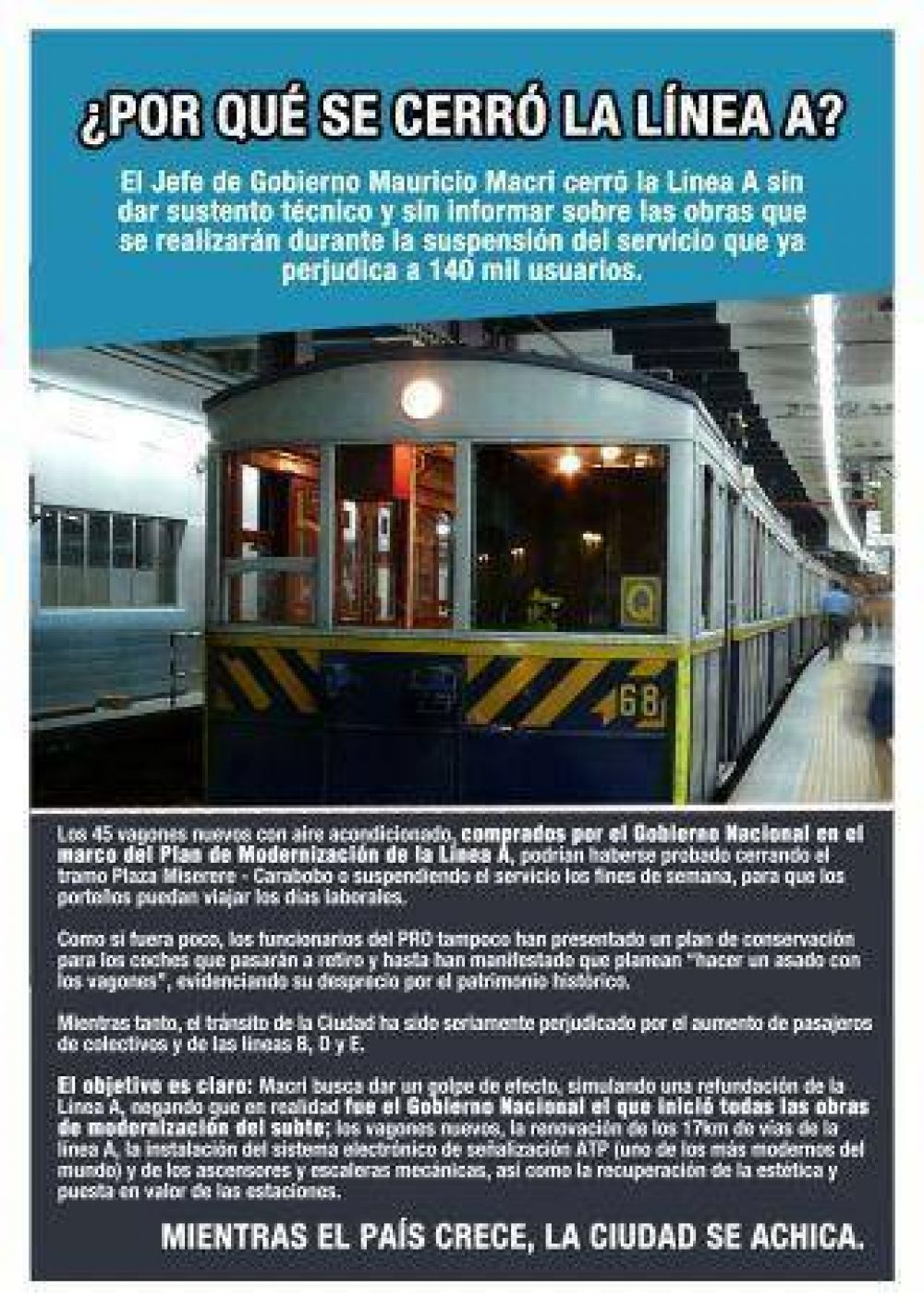 La C�mpora lanza una campa�a en contra de la pol�tica de transporte de Macri