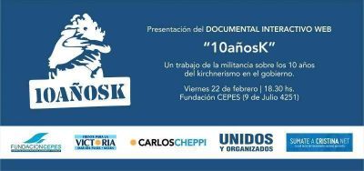 Presentan documental interactivo web sobre los 10 a�os de kirchnerismo en la Argentina