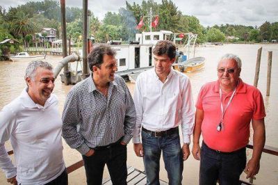 Sergio Massa recorri� los distintos dragados que se realizan en Tigre