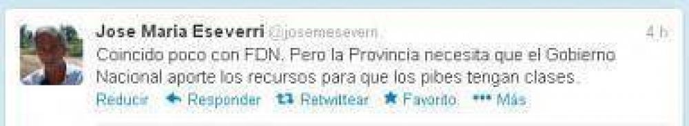 Para Eseverri, Naci�n debe resolver el problema con los docentes de Provincia