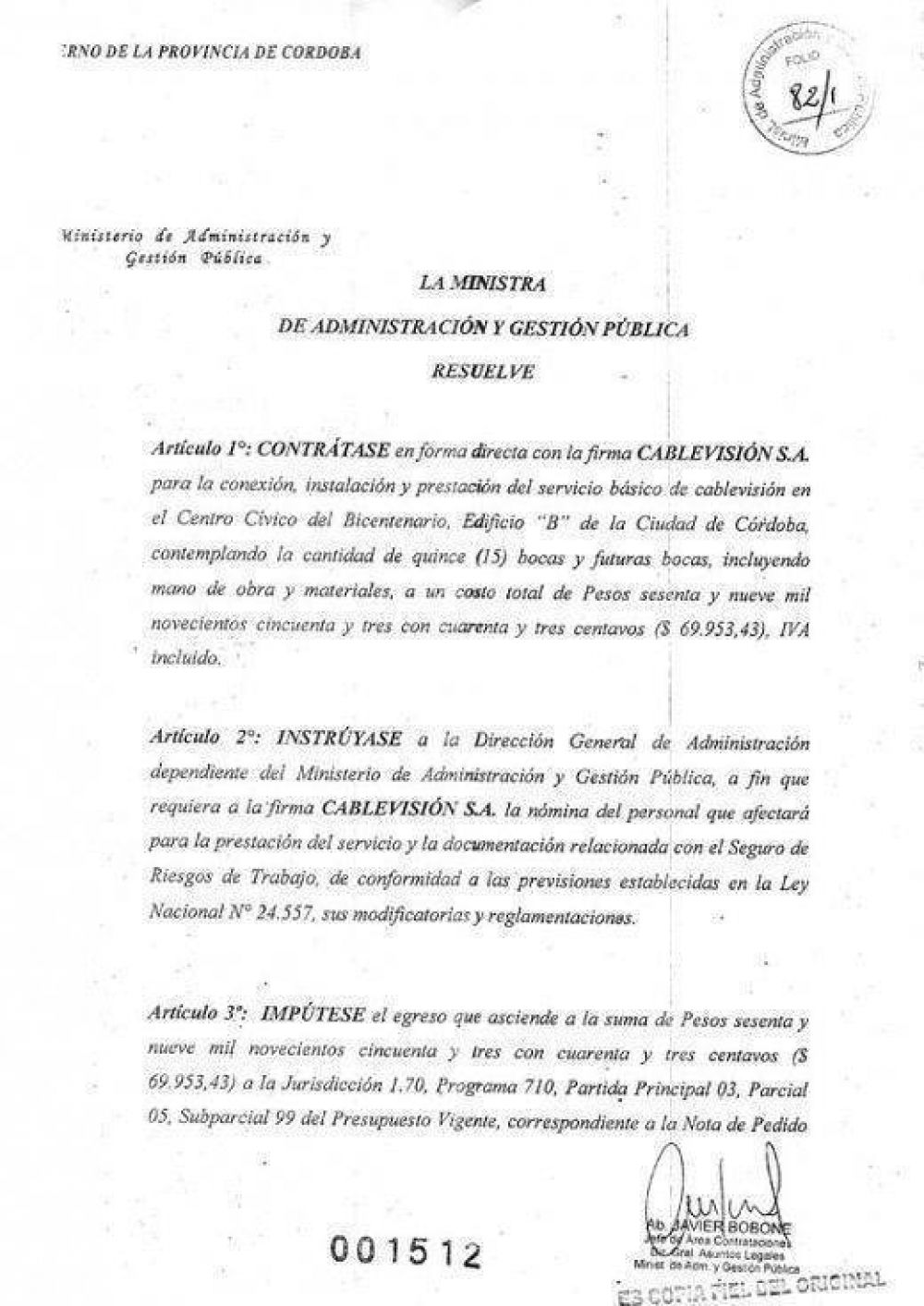Llamativa contrataci�n directa de Cablevisi�n para el Centro C�vico