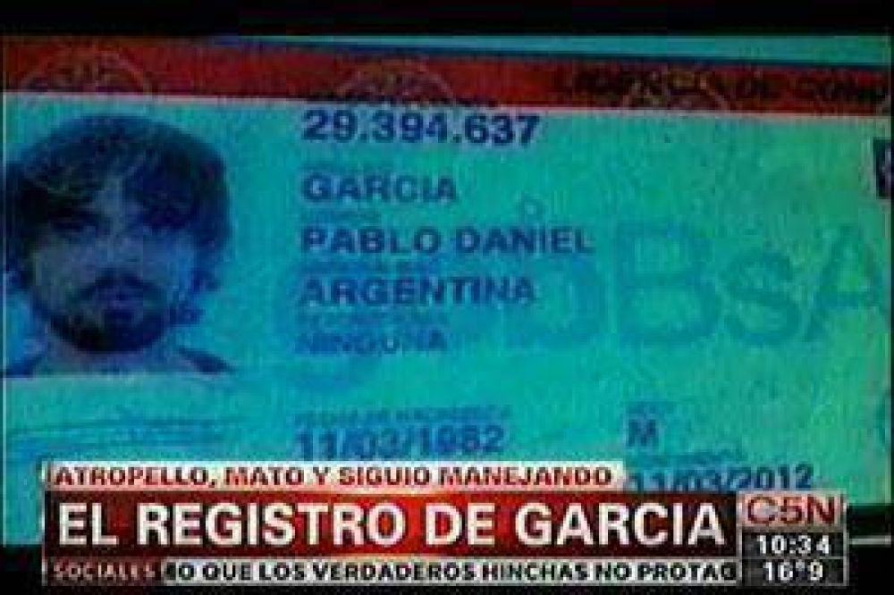 Aclaran que Pablo Garca tiene su licencia de conducir vigente