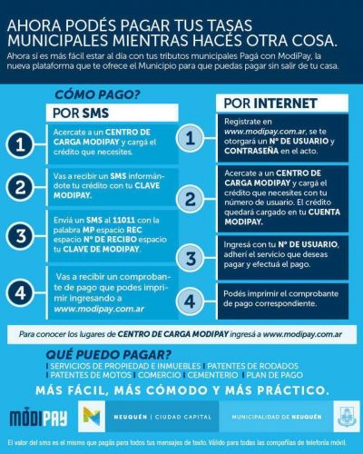 El municipio habilita sistema para el pago de tasas v�a SMS o Internet