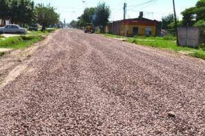 Trabajos de mejoramientos de calles en barrios