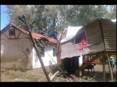 Por la tormenta del s�bado, cay� un �rbol sobre una vivienda