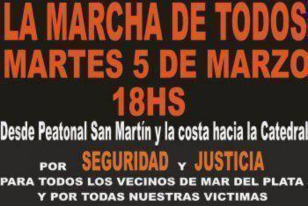 El martes, otra marcha por seguridad y justicia