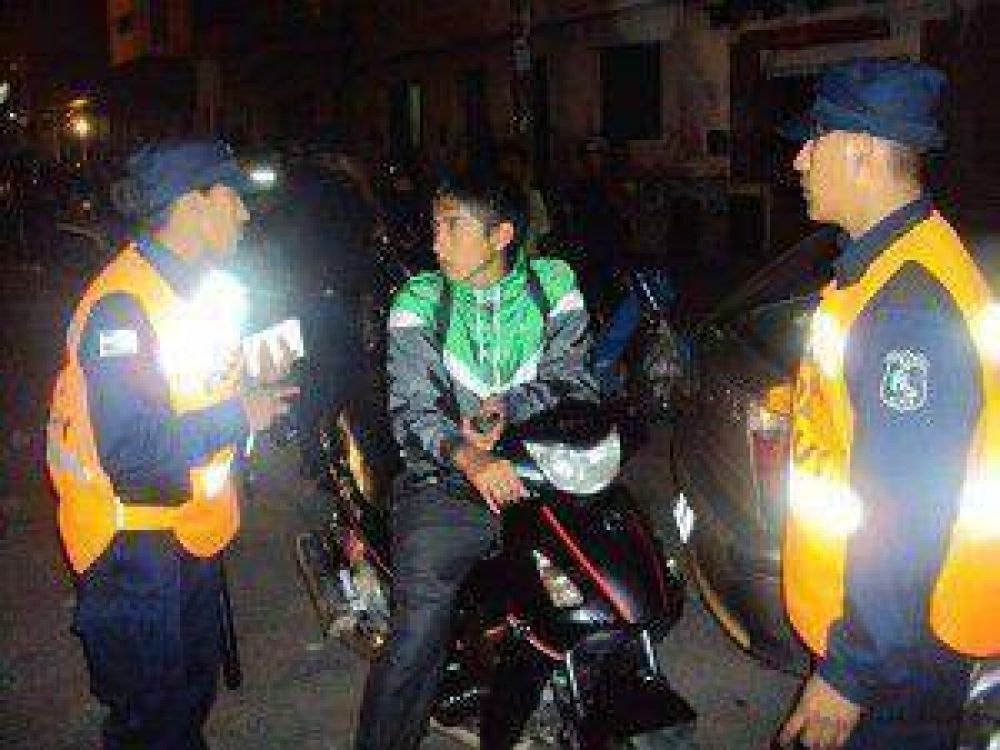 Motos retenidas en controles vehiculares