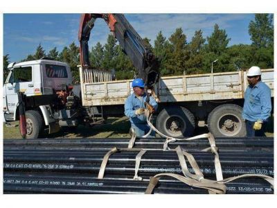 Llegaron 80 toneladas de ca�er�a de acero para el gasoducto productivo