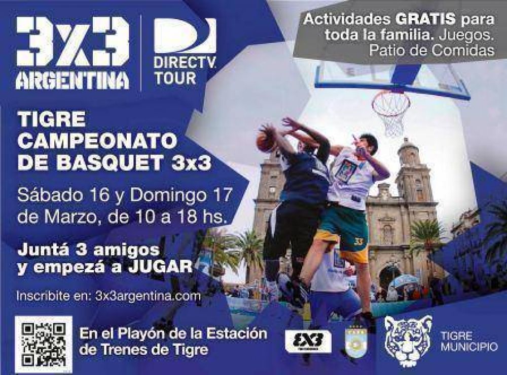 En Tigre comenzar� a jugarse el Tour de b�squet 3x3 Argentina 