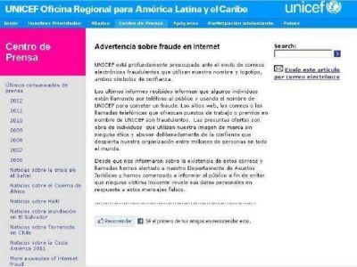 UNICEF denunci� un intento de fraude surgido en Salta