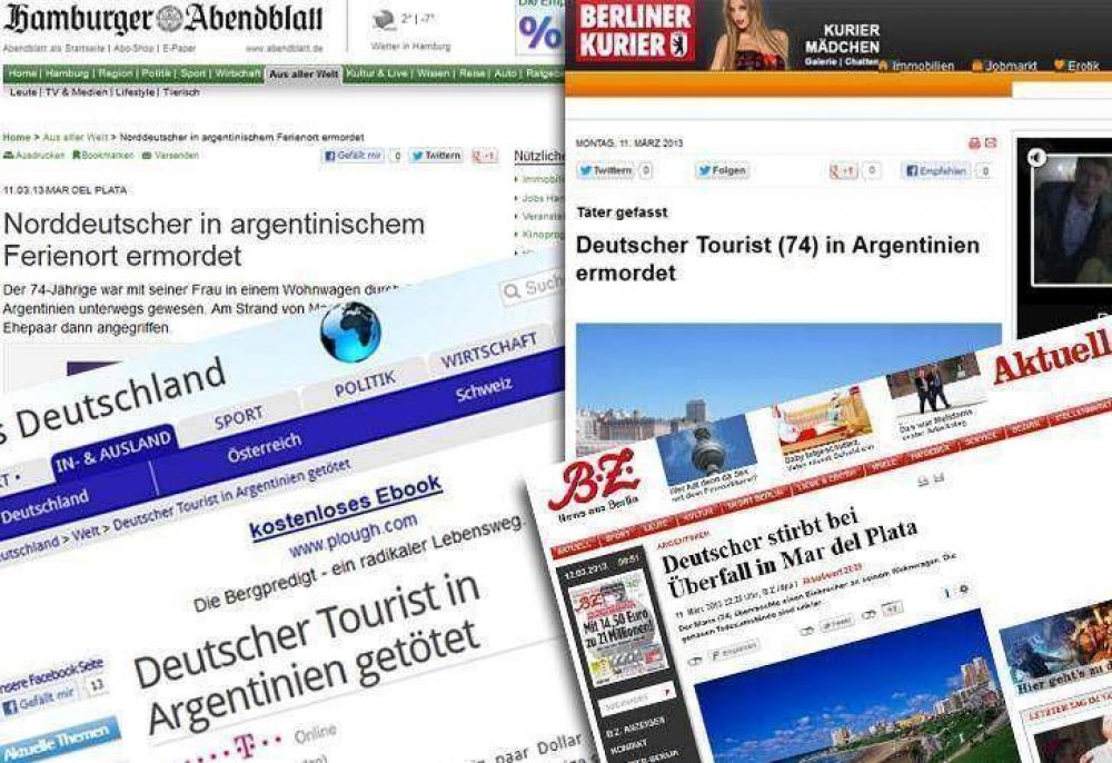 Asesinato del turista: Mar del Plata en los diarios digitales alemanes y con fotos