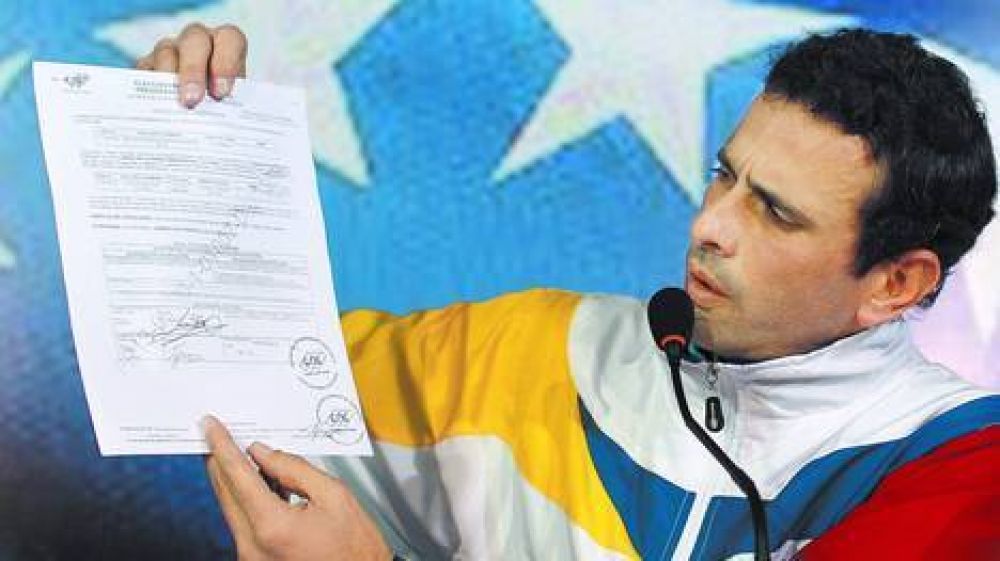 El candidato opositor venezolano denunci� que fue v�ctima de un intento de atentado