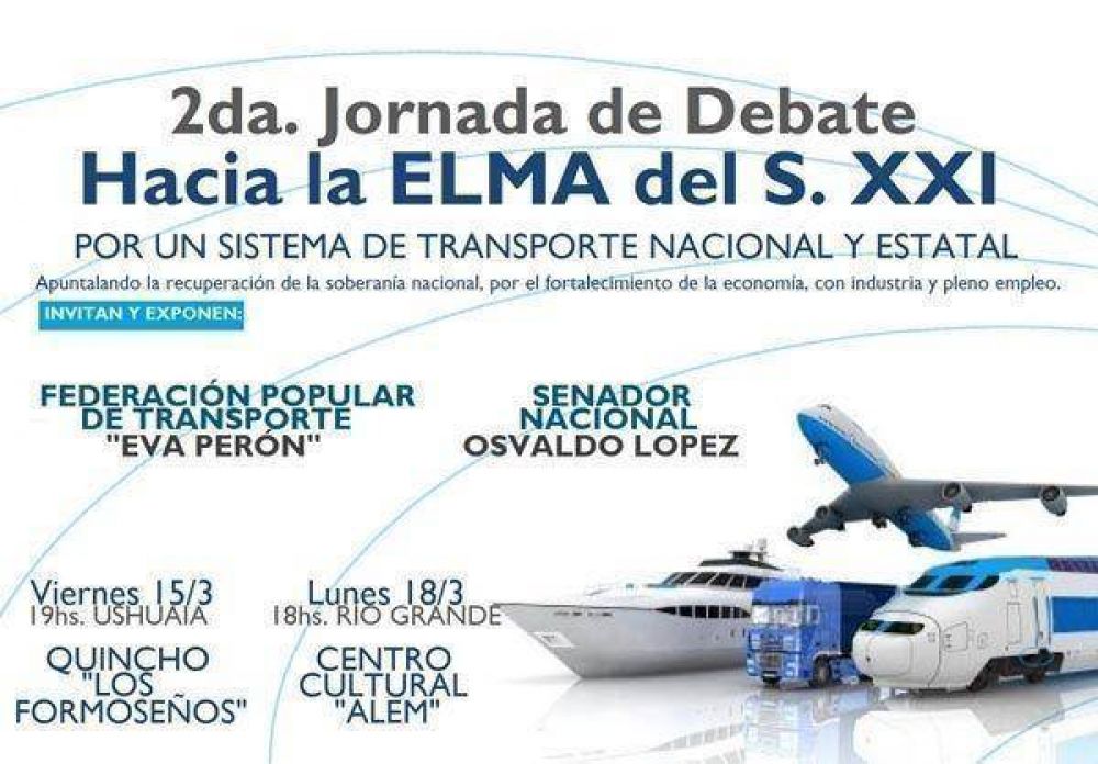 Se realizar� la 2� Jornada de debate por un sistema de transporte nacional y estatal