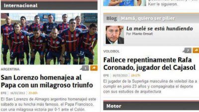 El triunfo de San Lorenzo recorri� el mundo gracias al Papa